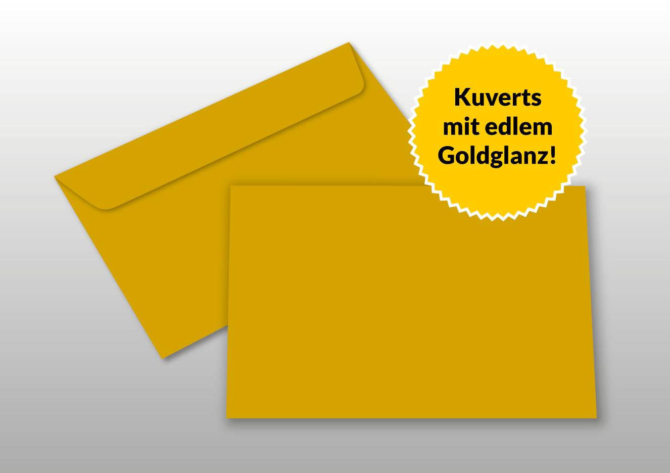 Kuverts für A6-Karten, gold glänzend