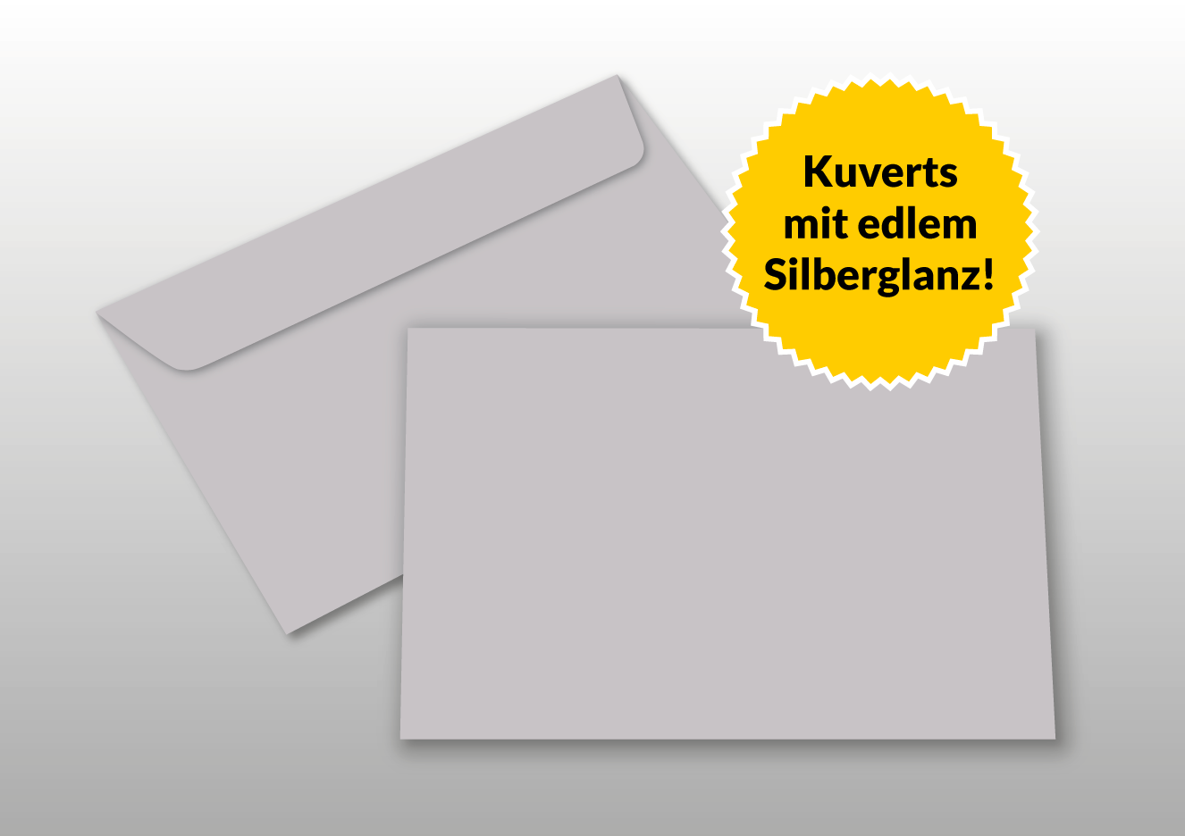 Kuverts für A6-Karten, silber glänzend