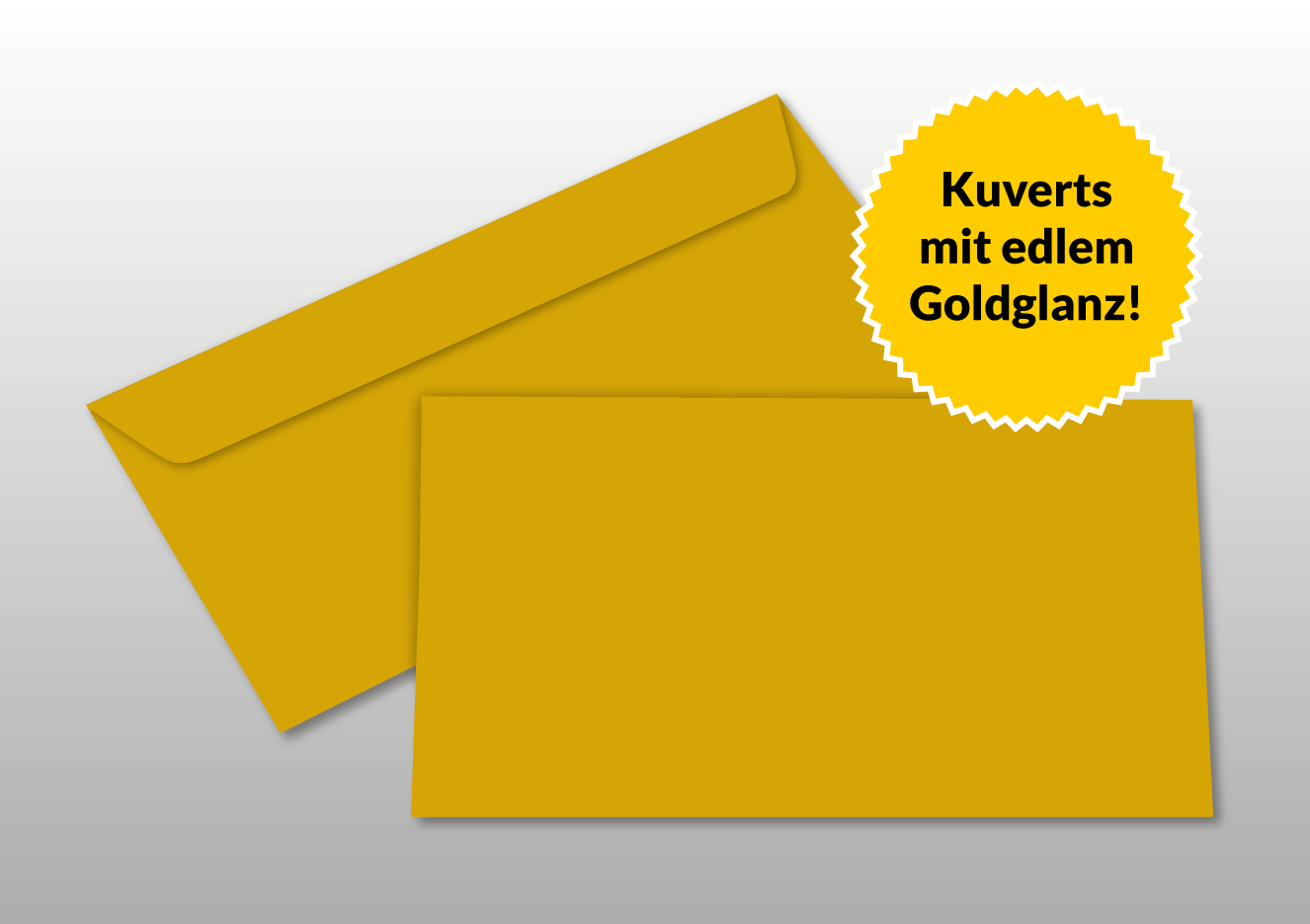 Kuverts für DIN lang-Karten, gold glänzend