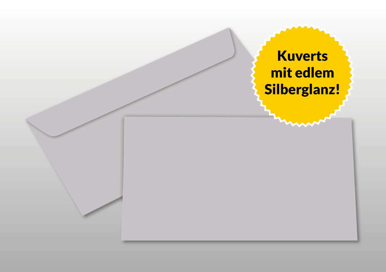 Kuverts für DIN lang-Karten, silber glänzend