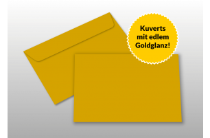 Kuverts für A6-Karten, gold glänzend