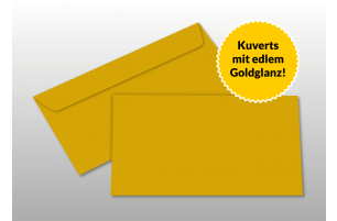 Kuverts für DIN lang-Karten, gold glänzend