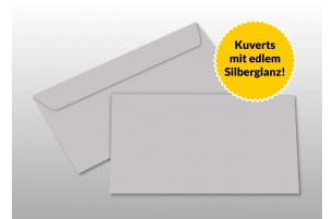 Kuverts für DIN lang-Karten, silber glänzend