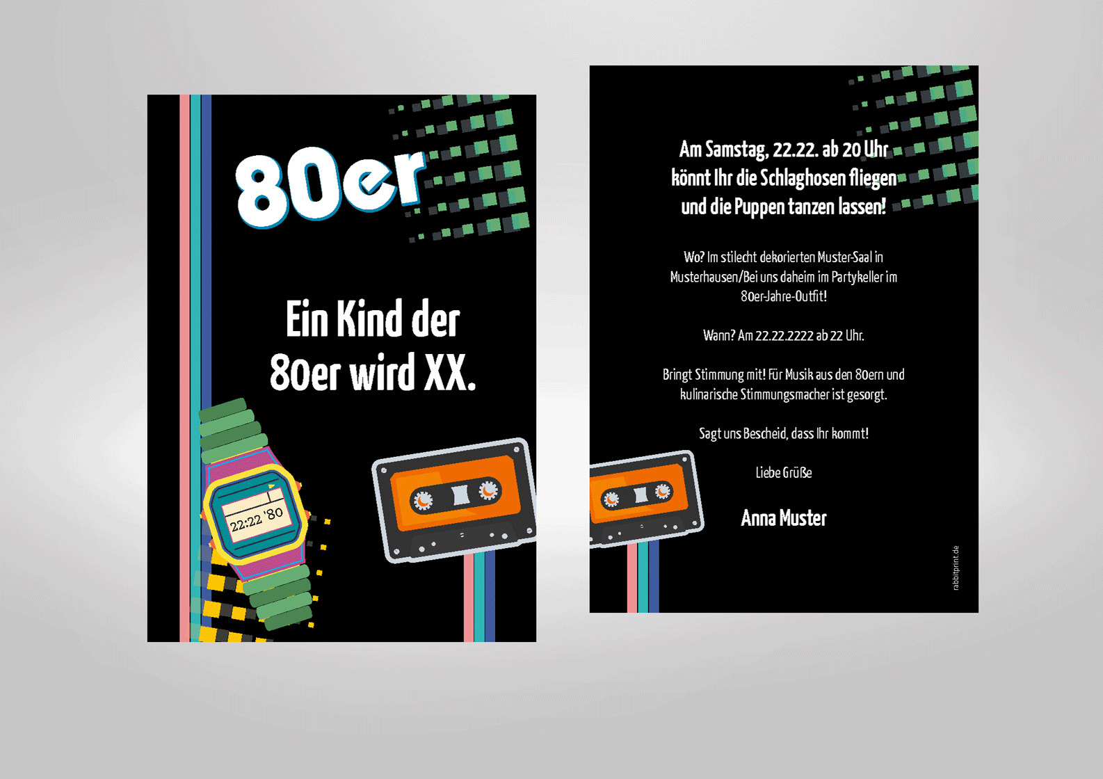 Einladungskarte Zur 80er Party