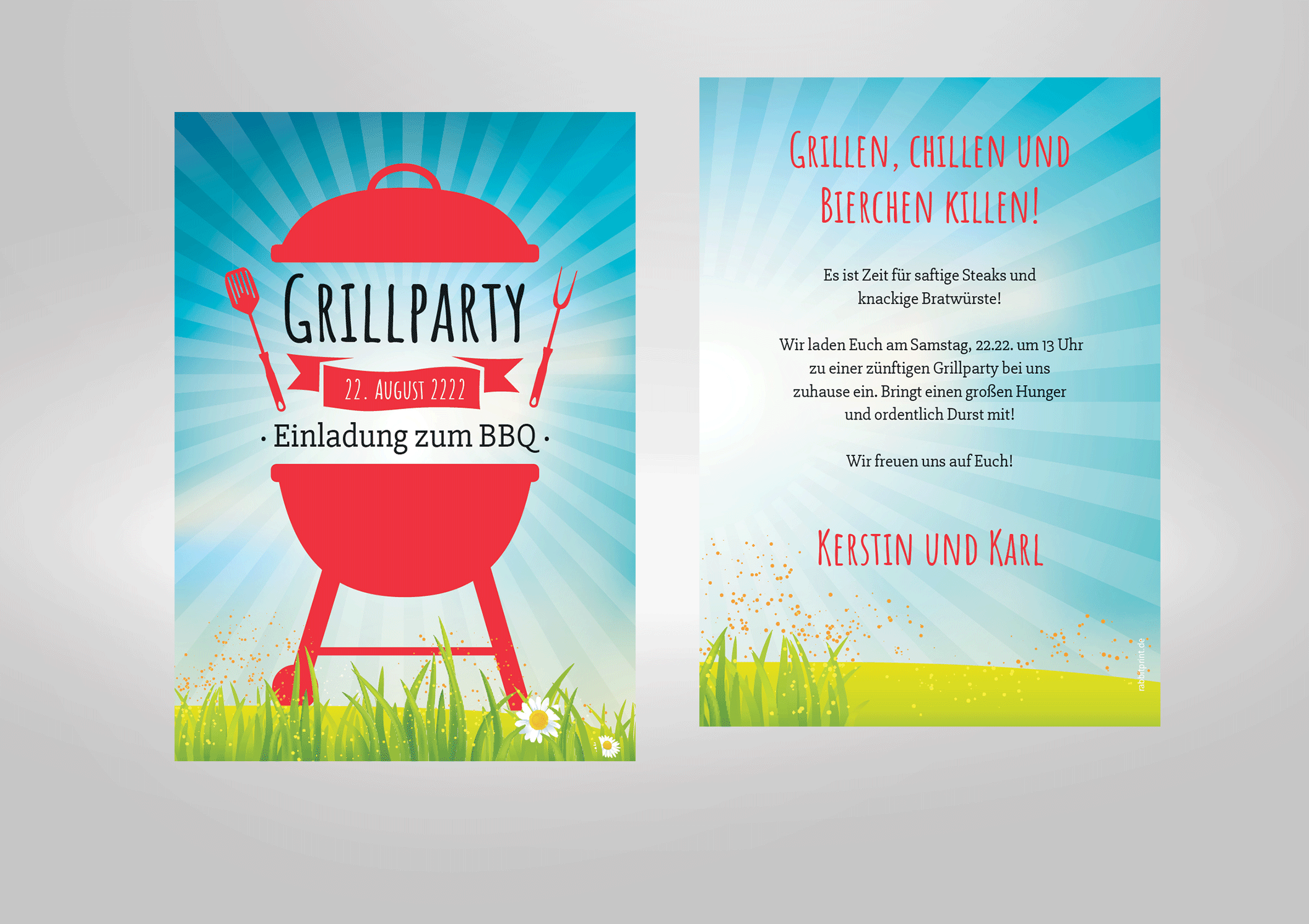 Einladungskarte zum Geburtstag Grillen